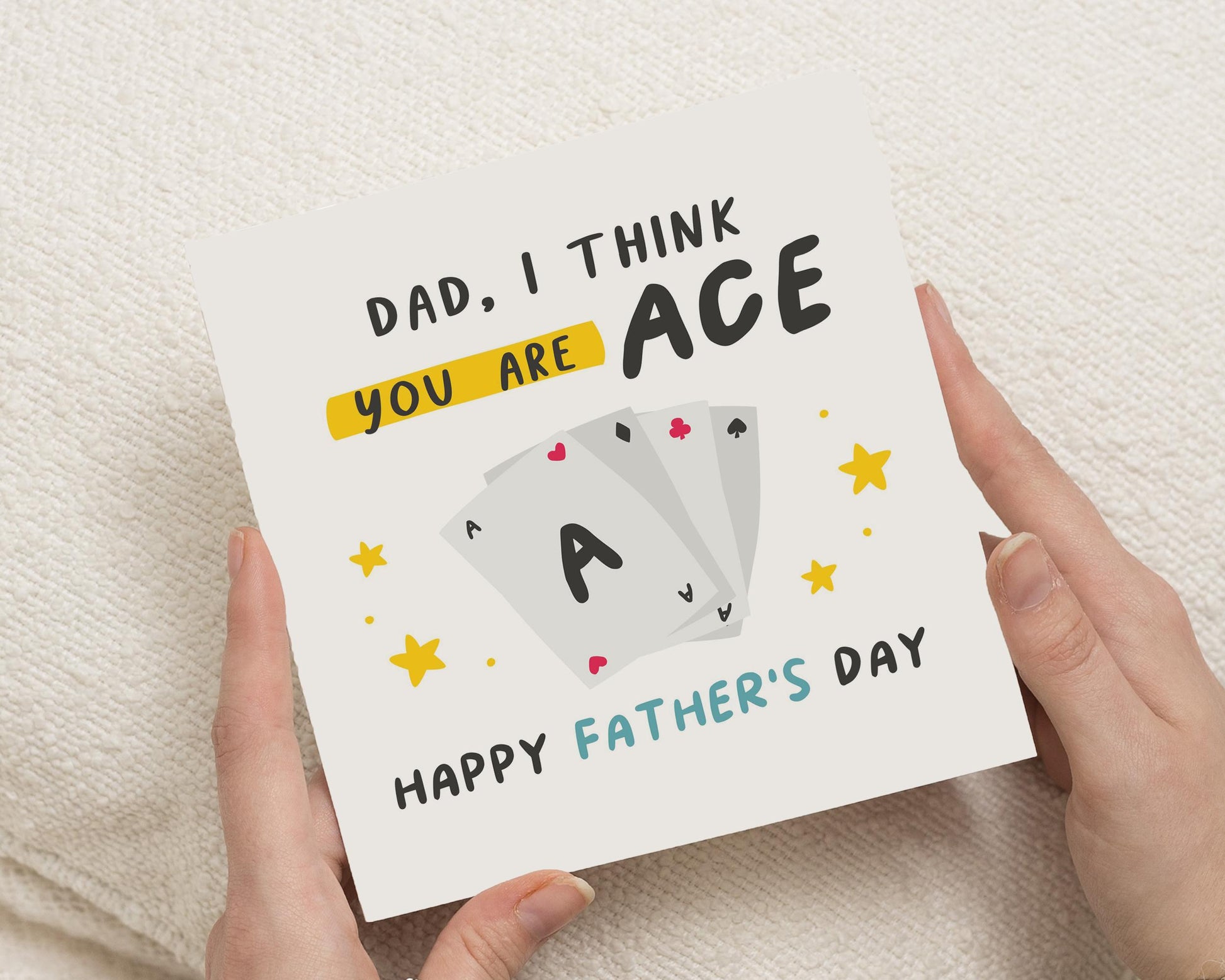 Fathers Day Card, Dad Fathers Day Card, Funny Fathers Day Card, Card for Dad, Ace Dad Card, Fathers Day Card from Son or Daughter
