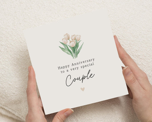 Anniversary Card for Couple, Special Couple Anniversary Card, Floral Anniversary Card, Personalised Anniversary Card, Card for Her
