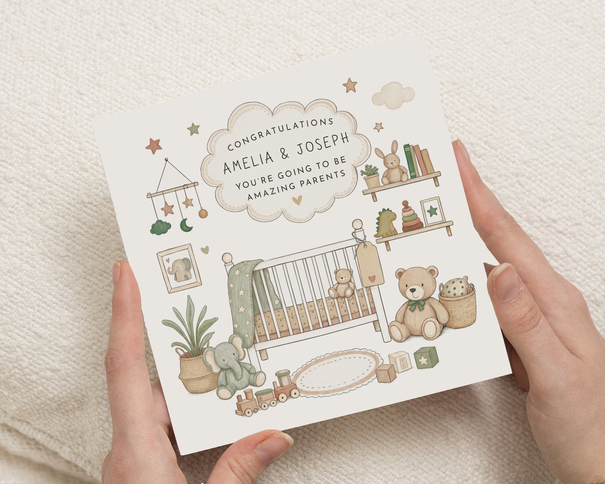 Pregnancy Card, Congratulations Pregnancy Card, Personalised New Parents Card, Expecting Parents Card, New Baby Card, Baby Shower Card