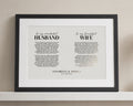Personalised Gold Foil Wedding Vows Print, Ivory Wall Art, Husband and Wife Gift, Anniversary Gift, Wedding Gift for Couple, Landscape Print