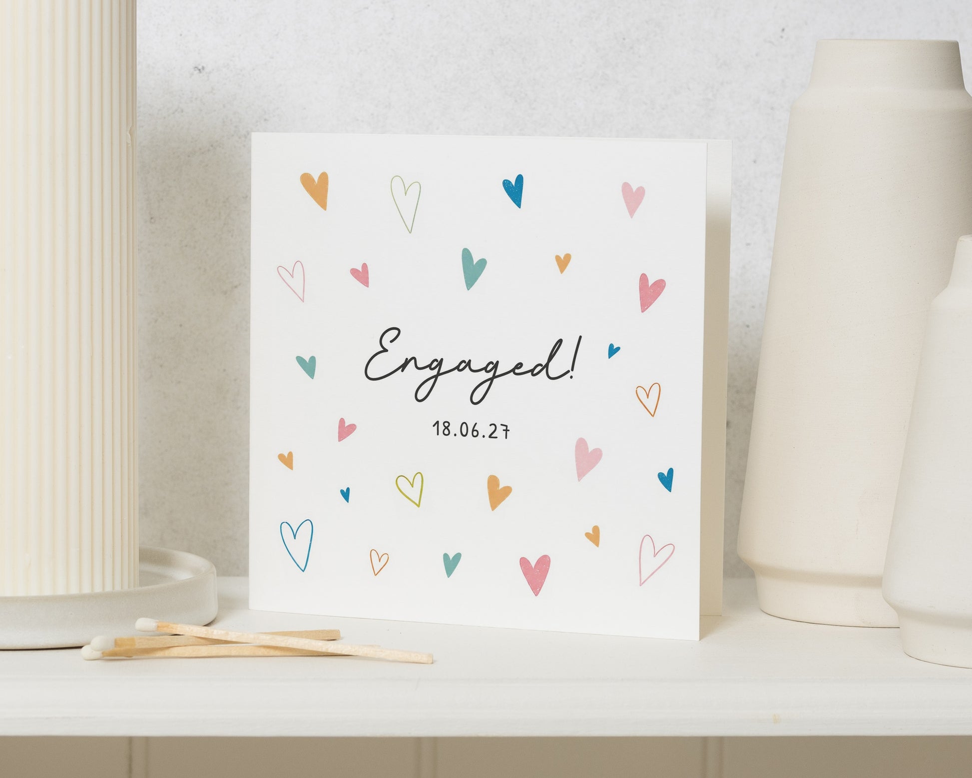 Personalised Engagement Card, Engagement Card for Couple, Congratulations Engagement Card, Wedding Proposal Card, Custom Engaged Card