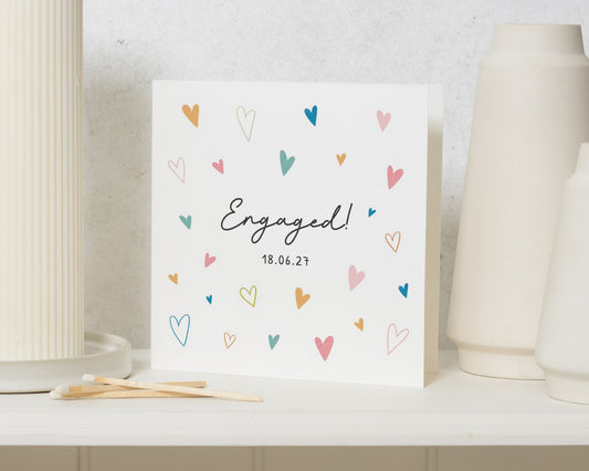 Personalised Engagement Card, Engagement Card for Couple, Congratulations Engagement Card, Wedding Proposal Card, Custom Engaged Card
