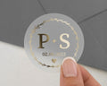 Personalised Wedding Sticker, Gold Foil Initials Sticker, Custom Date Sticker, Envelope Seal, Wedding Favour Label, Monogram Sticker