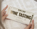 Personalised Wine Tasting Gift Voucher, Gold Foil Experience Ticket, Gift For Mum And Dad, Custom Wine Tasting Voucher