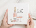 18th Birthday Card, Personalised 18th Birthday Card, Champagne Birthday Card, Birthday Card for Her, Pink Birthday Card