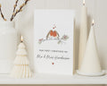 First Christmas Card, Personalised First Christmas as Mr and Mrs Card, 1st Christmas Card for Couple, Newlywed Robin Christmas Card