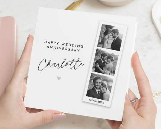 Personalised Wedding Anniversary Card, Photo Anniversary Card, Anniversary Card for Wife, Husband Anniversary Card, Couple Anniversary Card