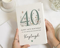 40th Birthday Card for Daughter, Daughter 40th Birthday Card, Personalised Birthday Card for Her, Floral 40th Birthday Cards, Age 40 Card