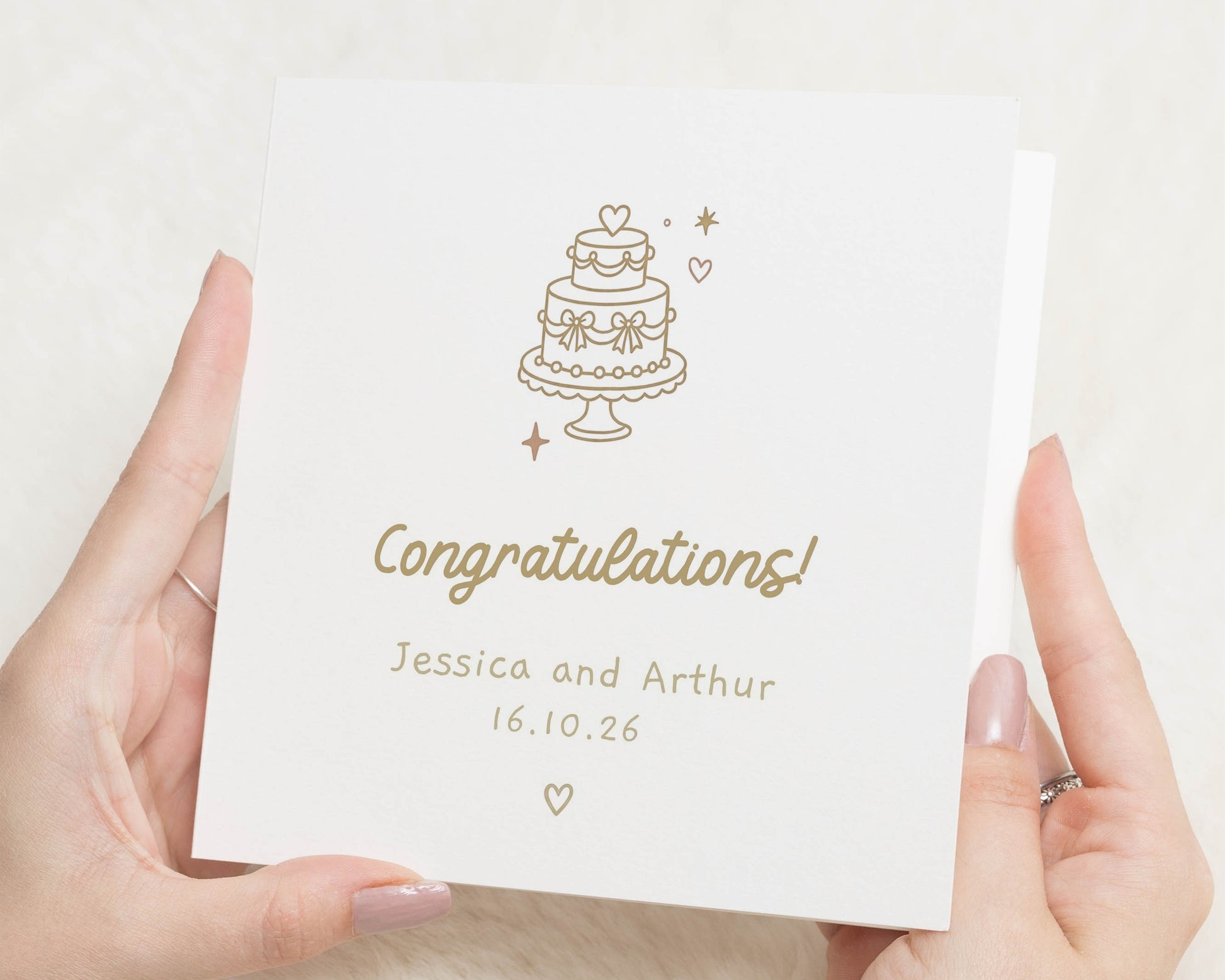 Personalised Wedding Card, Congratulations Wedding Card, Custom Wedding Day Card, Wedding Cake Card, Newlywed Congratulations Card