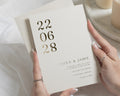 Gold Foil Wedding Invitations, Minimalist Ivory Wedding Invite, Elegant Typography Wedding Invitation, Personalised Wedding Stationery