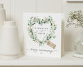 Anniversary Card, Personalised Anniversary Card, Wedding Anniversary Card, Heart Card, Custom Anniversary Card for Couple, Floral Card