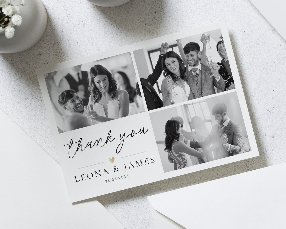 Personalised Wedding Thank You Cards, Photo Wedding Thank You Card, Thank You Cards for Wedding, Folded Wedding Thank You Cards, A6 5x7