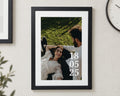 Personalised Photo Print, Custom Date Print From Your Photo, Anniversary Gift for Couple, Wedding Gift, Portrait Black Framed Print
