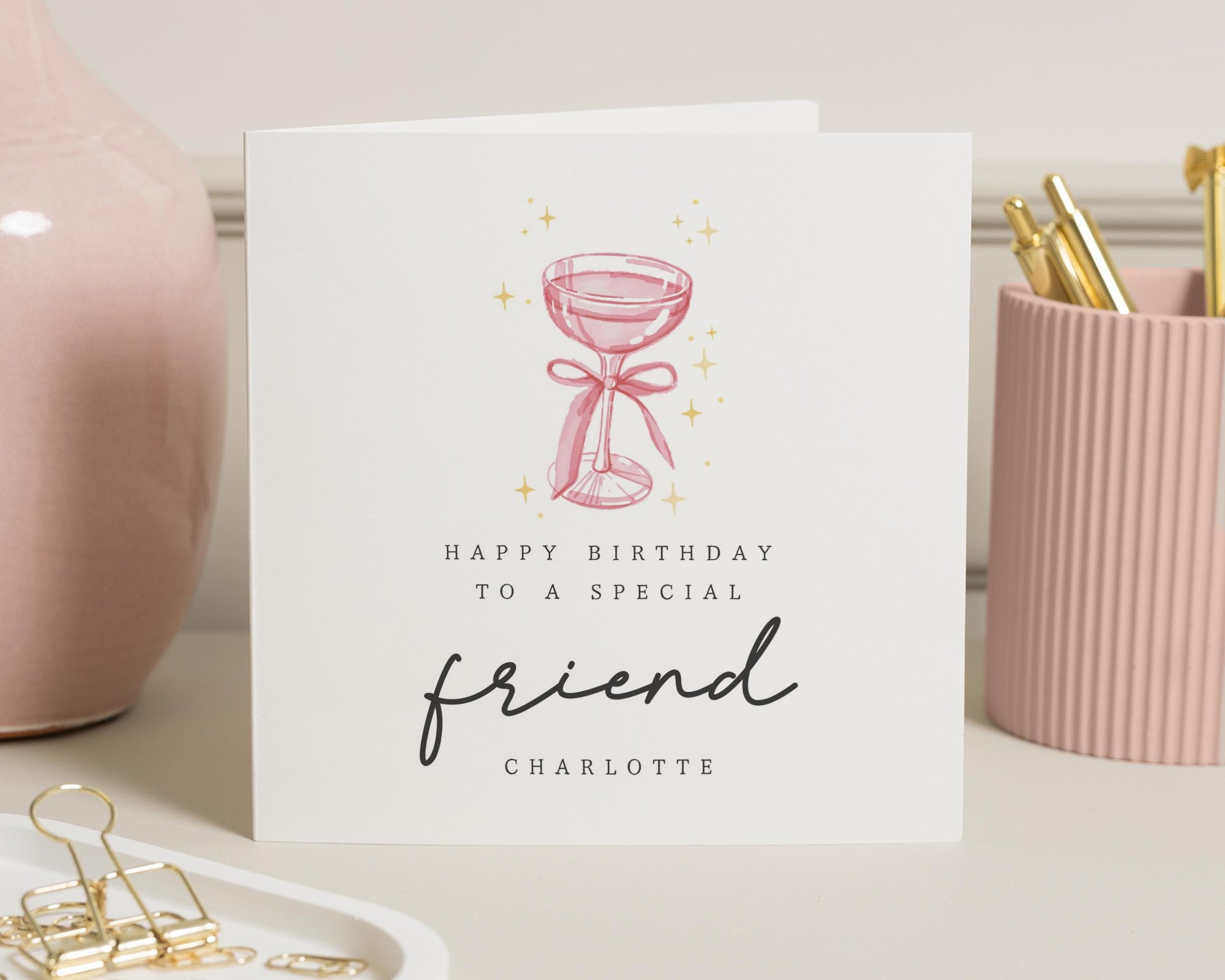 Birthday Card for Friend, Special Friend Birthday Card, Personalised Birthday Card, Birthday Card for Her, Champagne Birthday Card