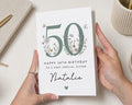 50th Birthday Card for Sister, Sister 50th Birthday Card, Personalised Birthday Card for Her, Floral Birthday Card, Fiftieth Card