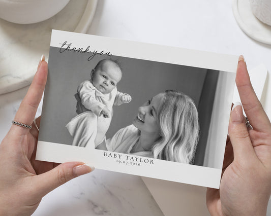 Personalised Baby Thank You Cards, Photo Baby Thank You Card, Birth Announcement Card, Minimal Baby Thank You Cards, New Baby Thank You Card