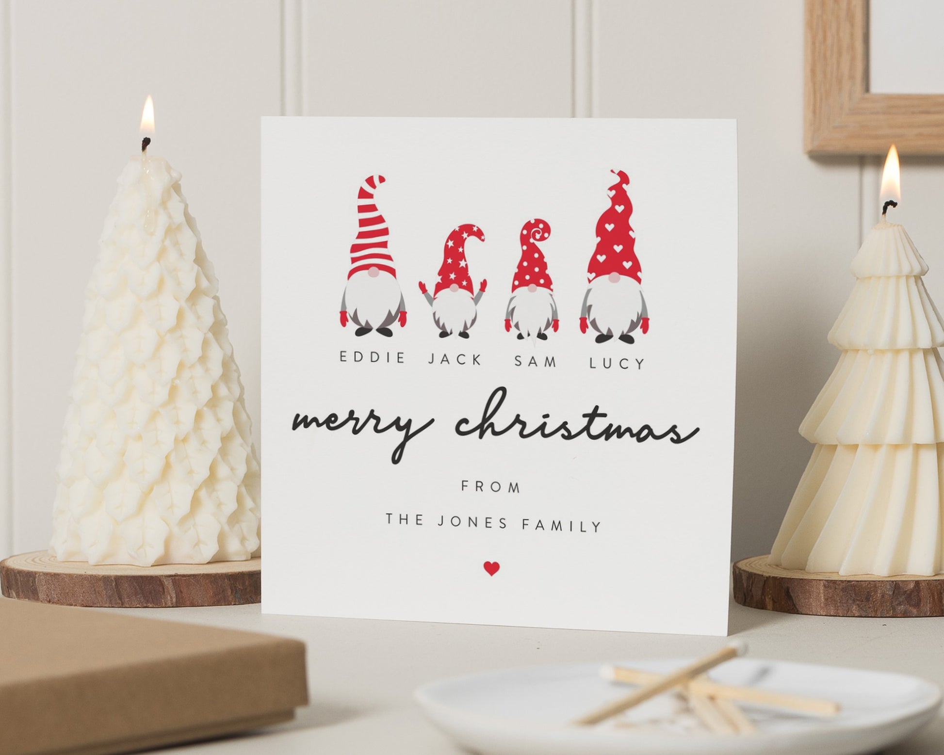 Personalised Family Christmas Card, Merry Christmas Card, Christmas Card for Family, Cute Penguin Christmas Card, Custom Christmas Card