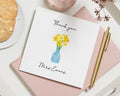 Thank You Teacher Card, Personalised Thank You Card, Teacher Thank You Card, Daffodil Card, Thank You Card for Her, Custom Name Card