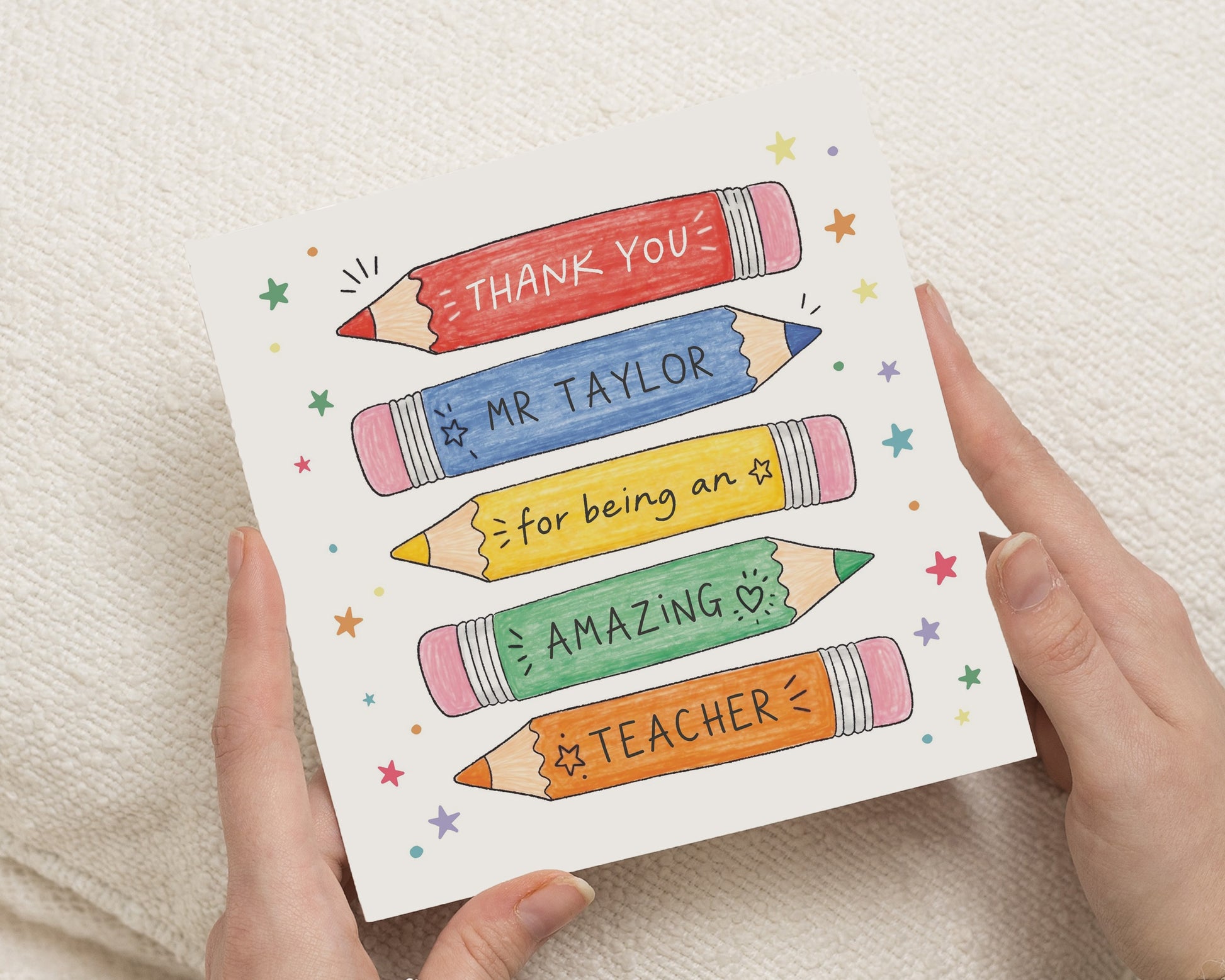 Teacher Thank You Card, Personalised Teacher Card, Thank You Teacher Card, End Of Term Card, School Thank You Card, Teaching Assistant Card