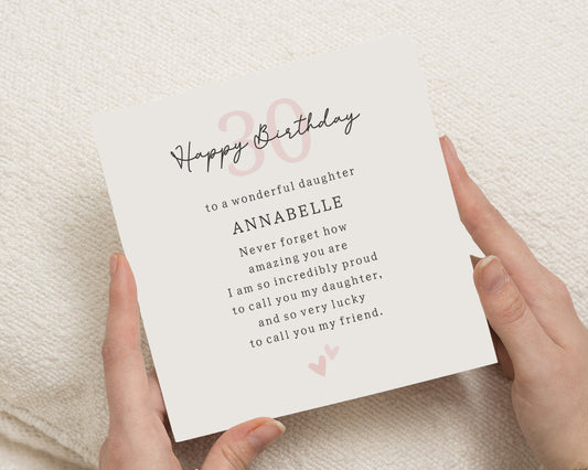 30th Birthday Card for Daughter, Personalised Daughter Birthday Card, Birthday Card for Her, Daughter Poem Card, 30th Birthday Cards