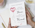 Birthday Card for Mum, Mum Birthday Card, Happy Birthday Mum, Birthday Card for Her, Pink Heart Balloon Card, Cute Birthday Card
