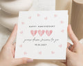 Anniversary Card, Personalised Anniversary Card, 2nd Anniversary Card, Wedding Anniversary Card for Husband and Wife, Romantic Heart Card