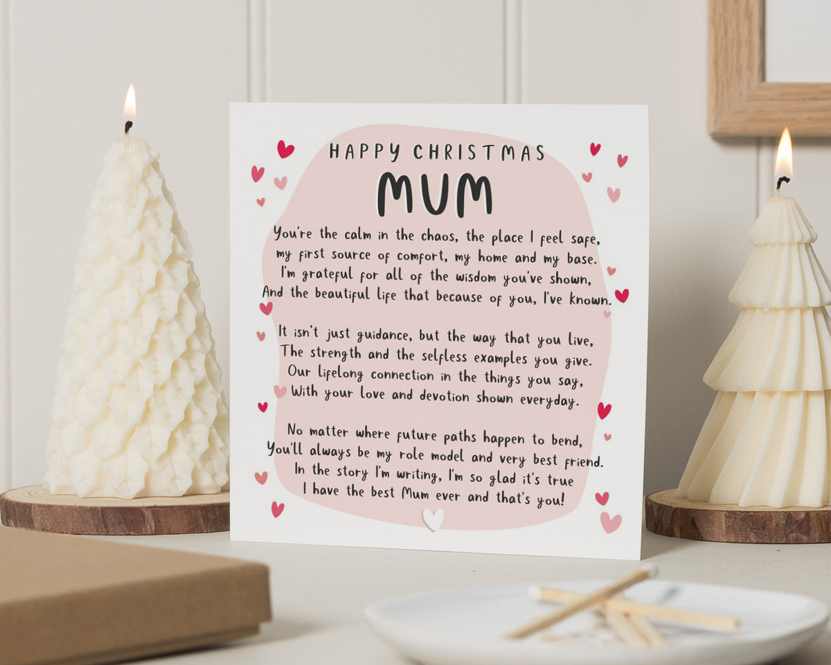 Christmas Card for Mum, Mum Christmas Card, Merry Christmas Mum Card, Poem Christmas Card, Cute Christmas Card for Her, Mum Xmas Card