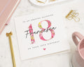 18th Birthday Card for Daughter, Daughter 18th Birthday Card, Personalised Birthday Card for Her, Floral Birthday Card, 18th Card