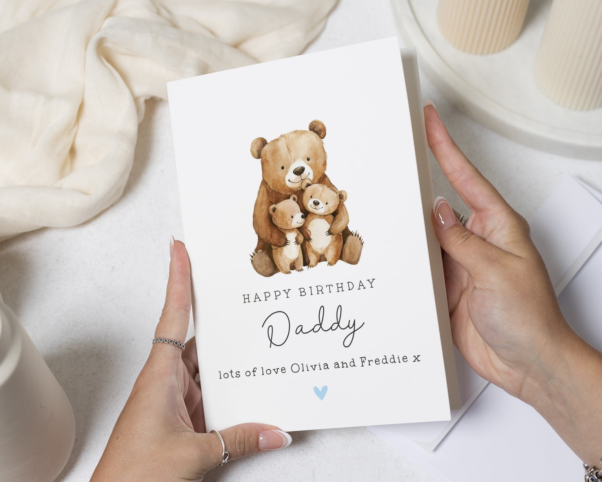 Birthday Card for Daddy, Daddy Birthday Card, Birthday Card from Kids, Dad Birthday Card, Personalised Birthday Card, Bear Birthday Card