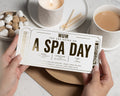 Personalised Spa Day Gift Voucher for Mum, Gold Foil Gift Ticket, Custom Spa Day Experience, Scratch to Reveal Gift