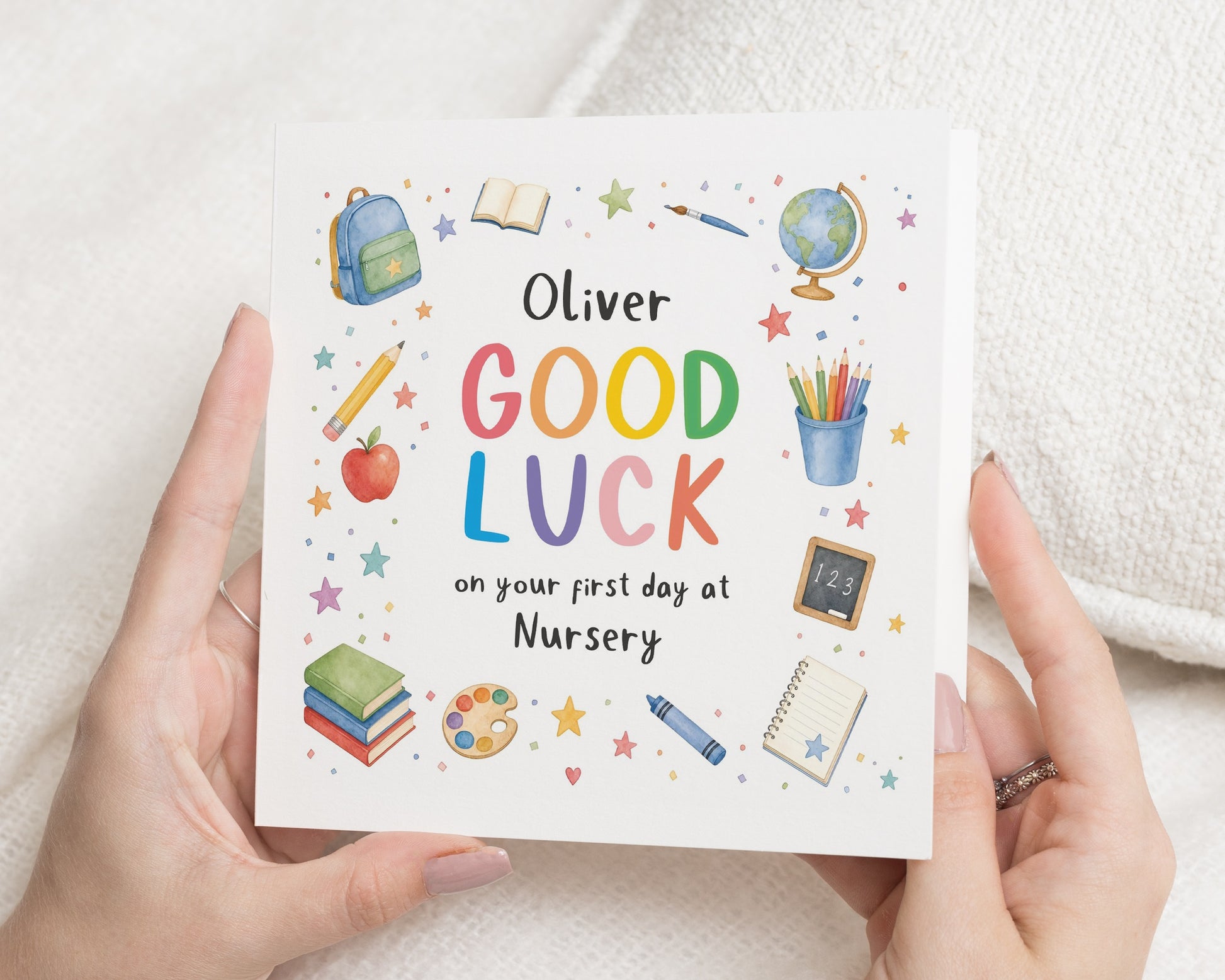 Personalised Good Luck Card, First Day at Nursery Card, First Day of School Card, Back to School Card, Nursery Card for Child, School Card
