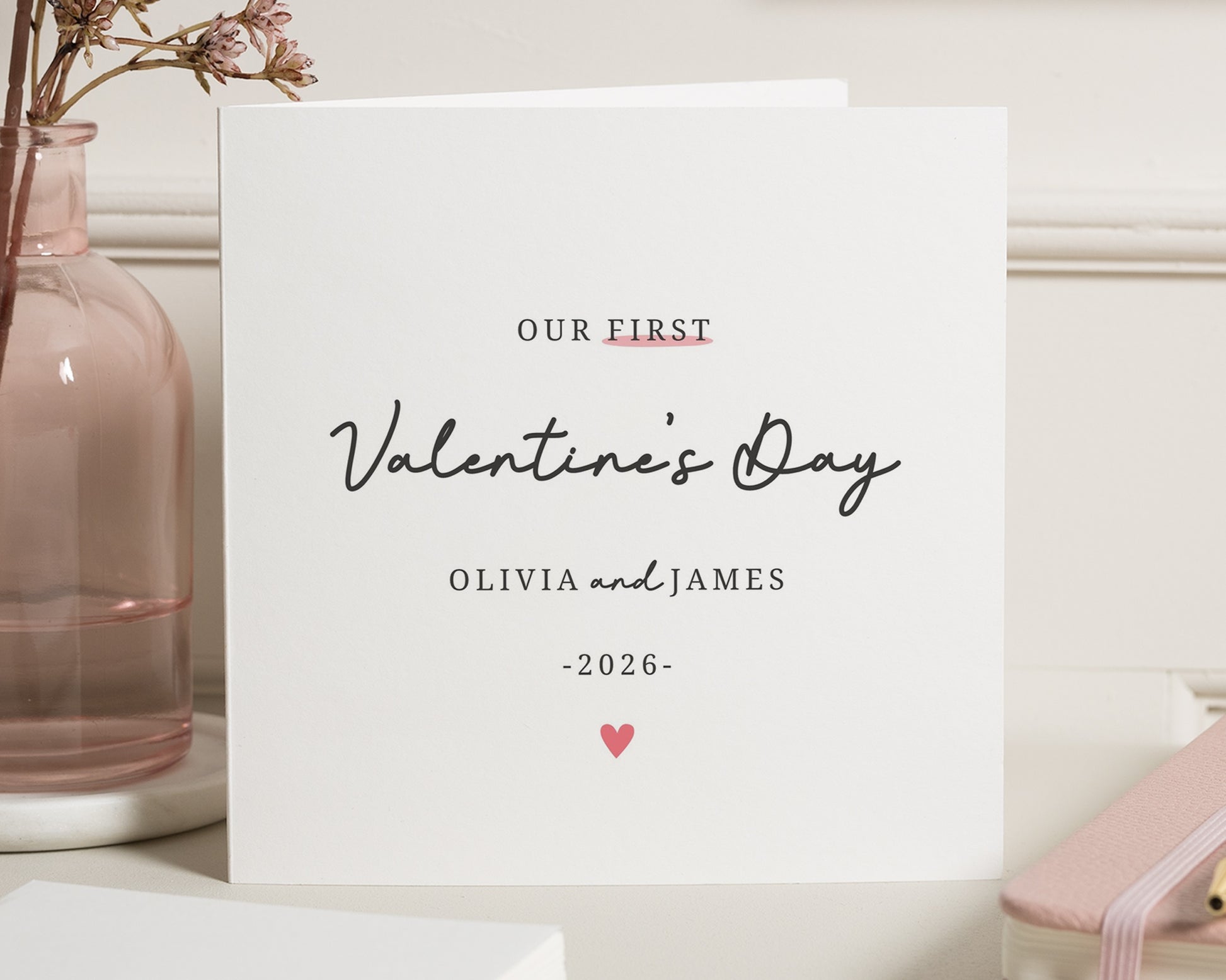 First Valentines Day Card, Personalised Valentines Card, Valentines Day Card for Couple, Custom Valentines Card, Our First Valentines Day