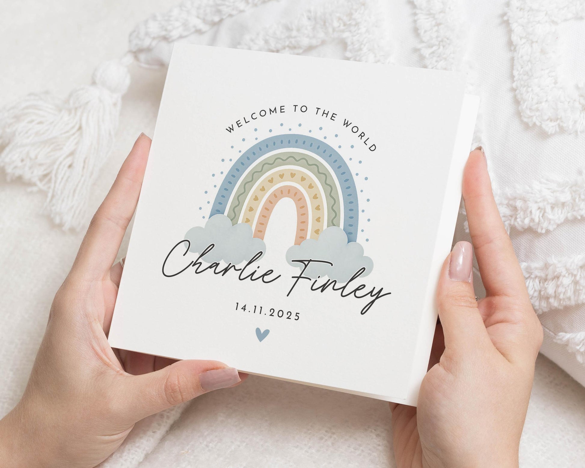 New Baby Card, Personalised Baby Card, Welcome To The World Card, Baby Girl Card, Baby Boy Card, Rainbow Baby Card, Custom Name Card