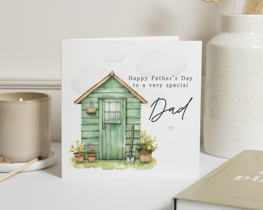 Fathers Day Card for Dad, Special Dad Fathers Day Card, Garden Shed Card, Fathers Day Card from Daughter, Fathers Day Card from Son