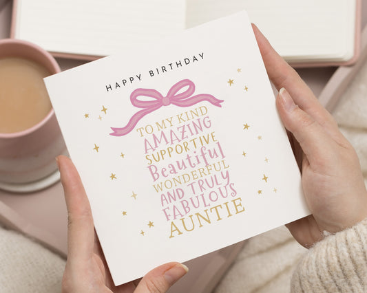 Birthday Card for Auntie, Auntie Birthday Card, Birthday Card for Her, Happy Birthday Card, Cute Birthday Card, Card for Auntie