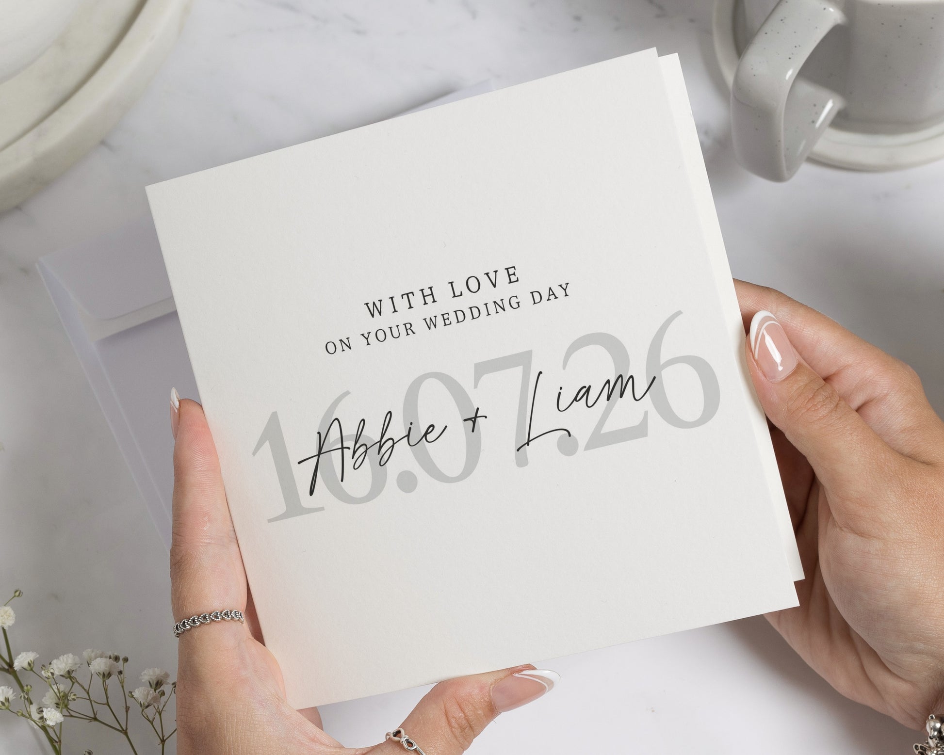 Wedding Card Personalised, Wedding Day Card, With Love On Your Wedding Day, Personalised Wedding Card, Wedding Card For Couple
