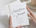 Minimalist Wedding Invitations, Simple Black and White Wedding Invite, Elegant Calligraphy Personalised Invitation Suite