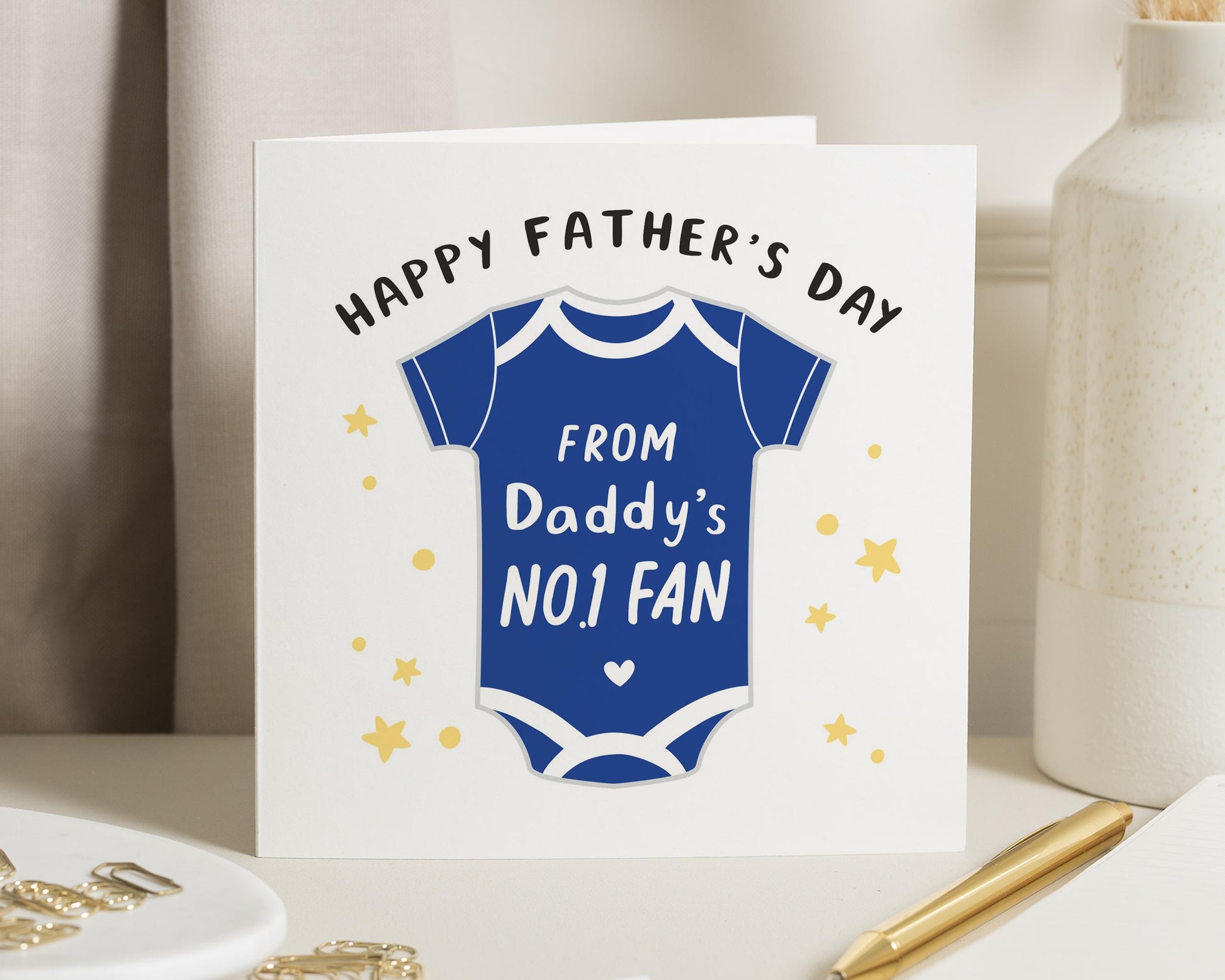 Fathers Day Card from Baby, Fathers Day Card for Daddy, No 1 Fan Fathers Day Card, Cute Fathers Day Card, Fathers Day Card for Him