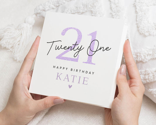 21st Birthday Card, Personalised Birthday Card for Her, Birthday Card for Daughter, Best Friend, Custom Name Card