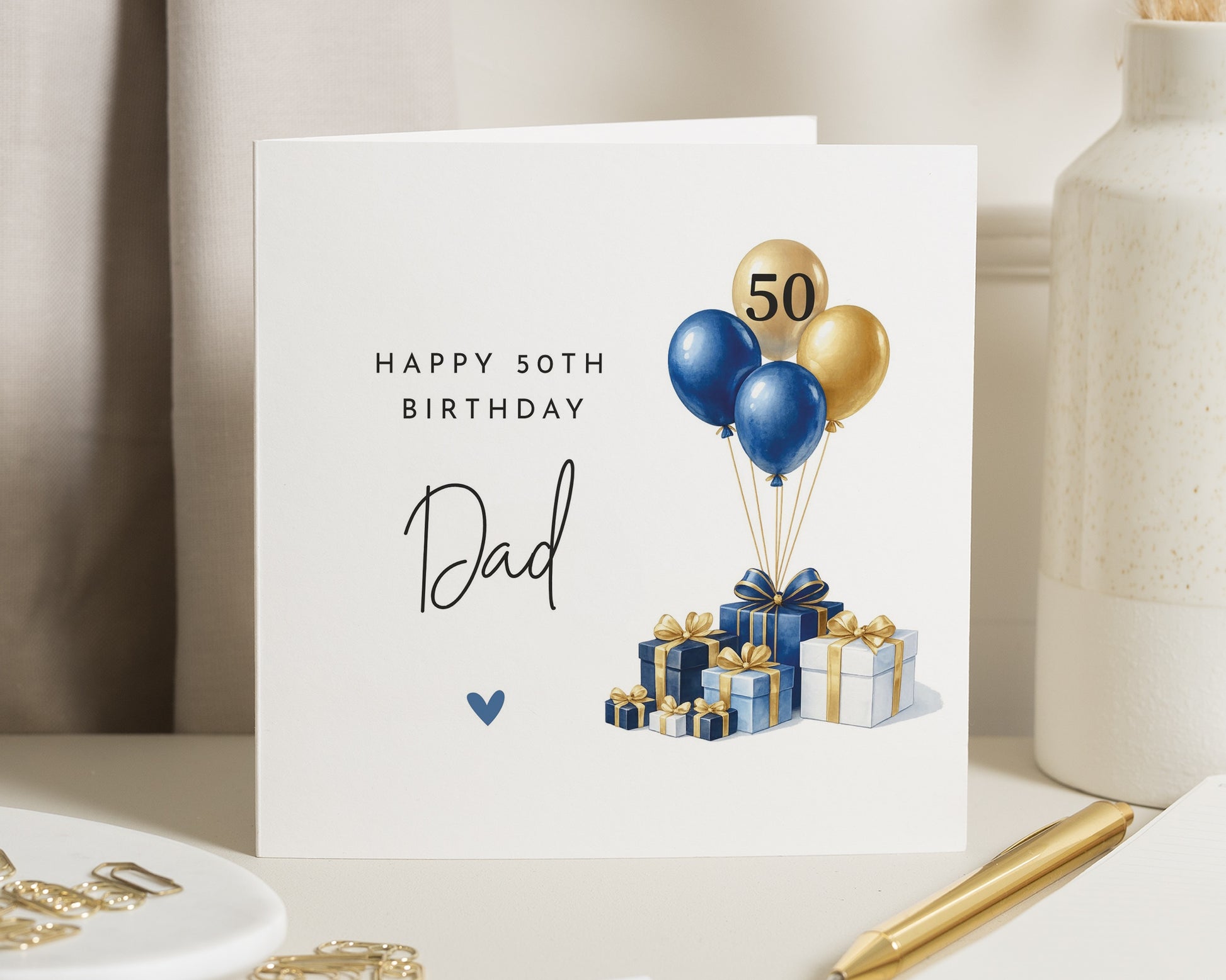 50th Birthday Card for Dad, Dad 50th Birthday Card, Birthday Card for Him, Milestone Birthday Card, Personalised Dad Birthday Card
