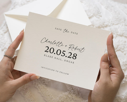 Personalised Save the Date Card, Wedding Save the Date Card, Simple Save the Date, Minimalist Save the Date Card, Custom Wedding Card