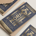 The Book Of Mormon Ticket Foil Gift Voucher, Musical Gift Voucher, Christmas Personalised Reveal Gift, Scratch To Reveal, Ticket For Show