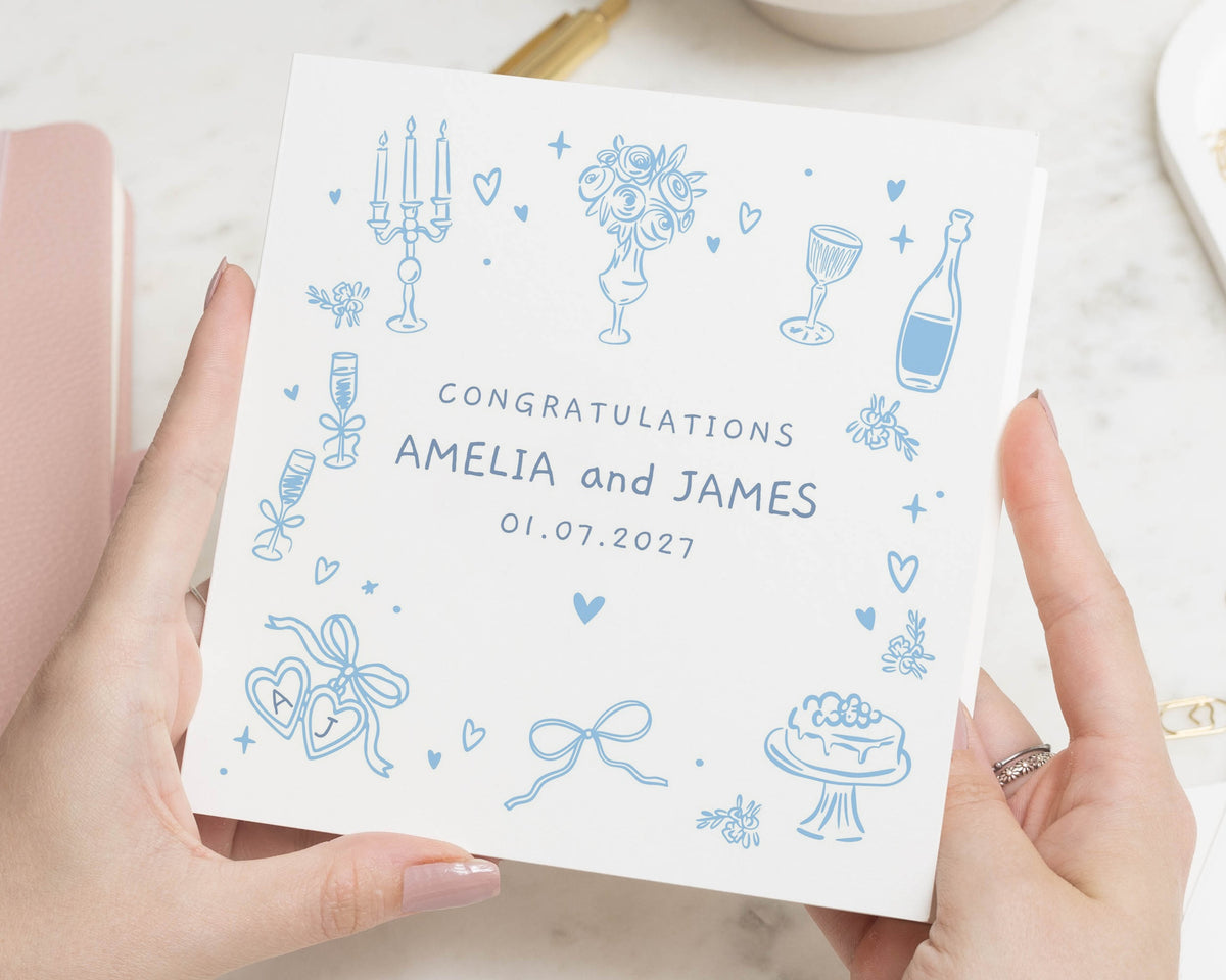 Personalised Wedding Card, Wedding Congratulations Card, Wedding Day Card for Couple, Custom Wedding Card, Bride and Groom Card