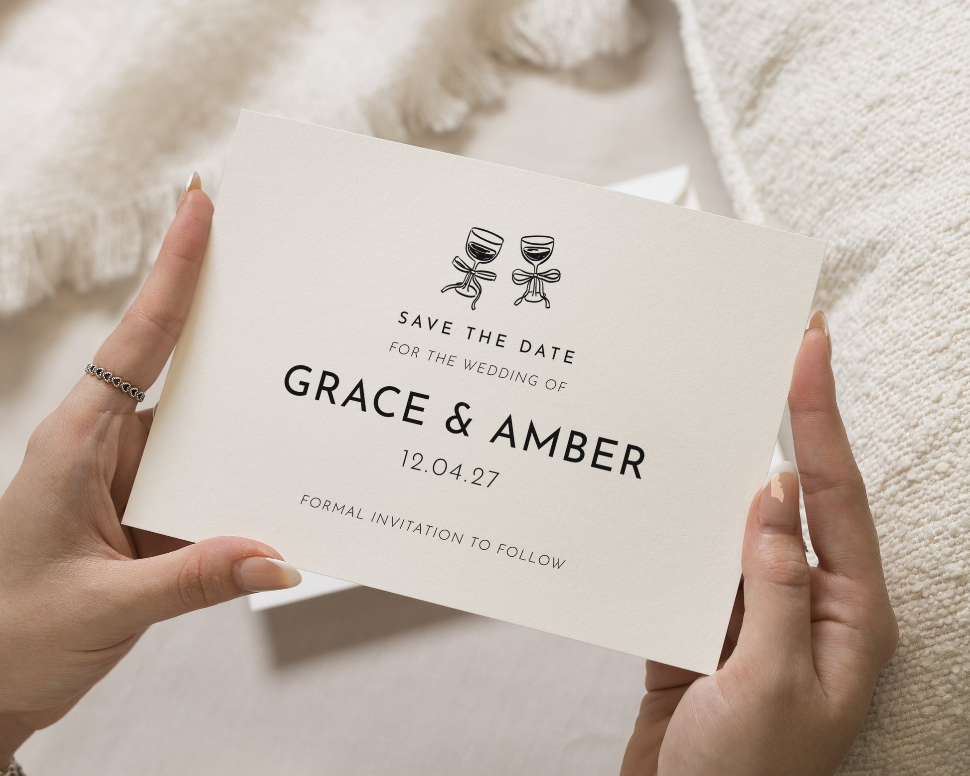 Personalised Save the Date Card, Wedding Save the Date Card, Simple Save the Date, Custom Save the Date Card, Minimalist Save the Date