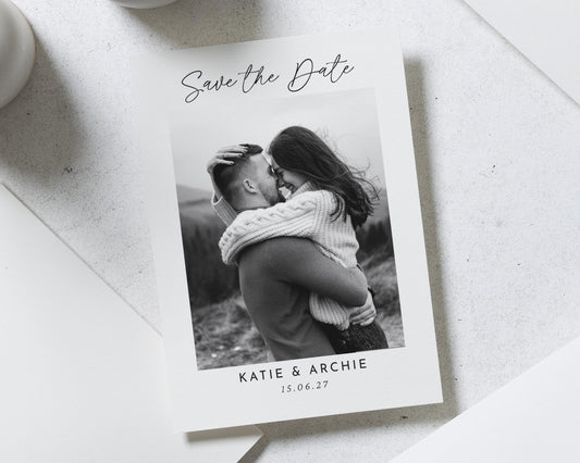 Personalised Save the Date Card, Photo Save the Date Card, Wedding Save the Date, Simple Save the Date, Custom Save the Date Card
