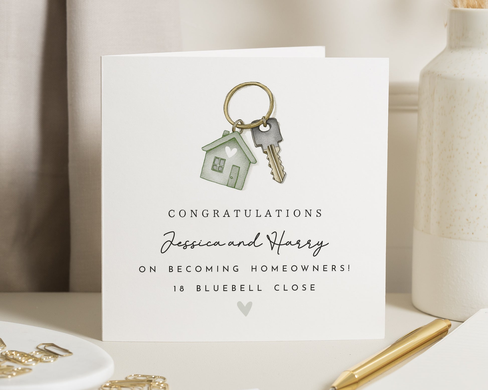 New Home Card, Personalised New Home Card, Congratulations Card, Housewarming Card, Homeowner Card, Custom Address Card