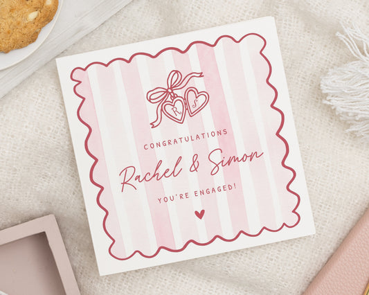 Personalised Engagement Card, Engagement Card for Couple, Congratulations You Are Engaged Card, Custom Engagement Card, Cute Couple Card