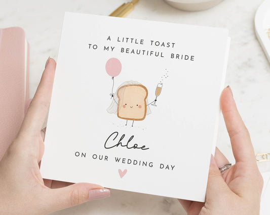 Wedding Card for Bride, Bride Wedding Day Card, Personalised Wedding Card, Card for Wife on Wedding Day, Cute Wedding Card for Her