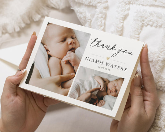 Personalised Thank You Cards New Baby, Folded Baby Thank You Cards, Baby Photo Thank You Cards, Postcard Thankyou Cards, Thank You Notes