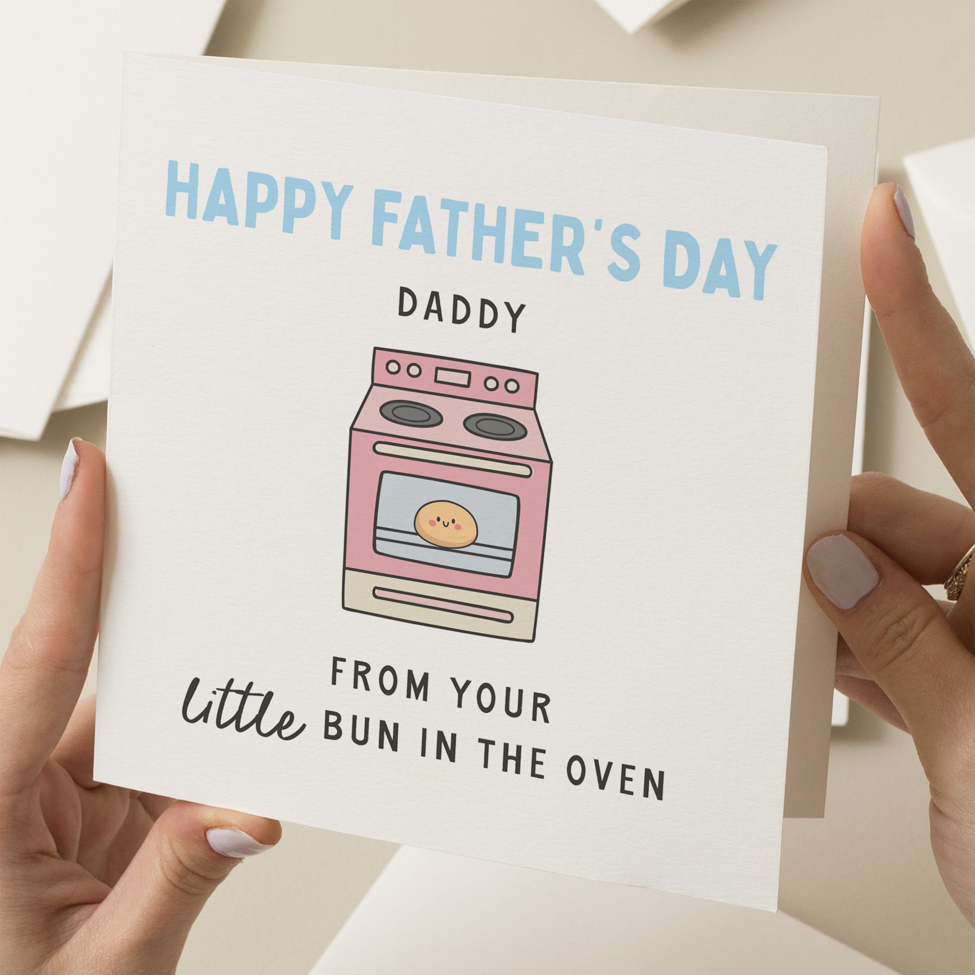 Cute Daddy Fathers Day Card From Baby, Bun In The Oven Fathers Day Card From Bump, Special Daddy Card, Fathers Day Card For Daddy, From Bump